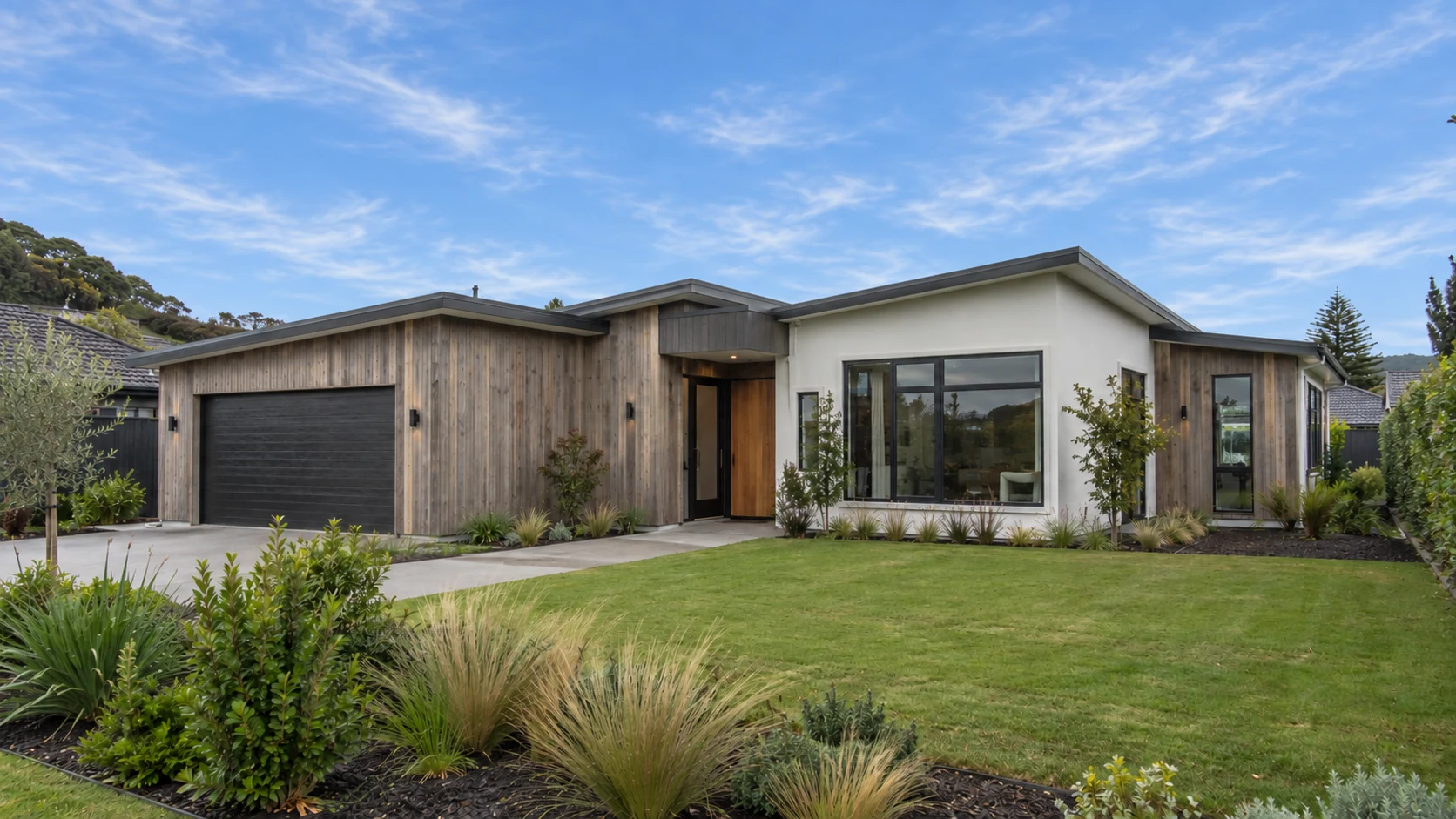 Finished exterior photograph of a contemporary property
